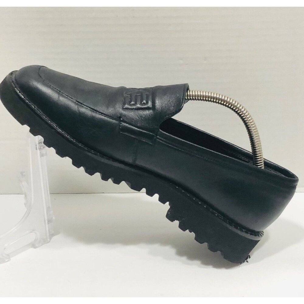 Claudine‎ Salamander Black German Leather Loafer Shoes Womens 5 Slip Ons Comfort